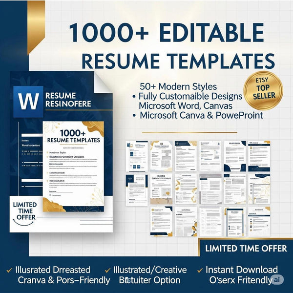 1000 Resume Professional Templates Bundles